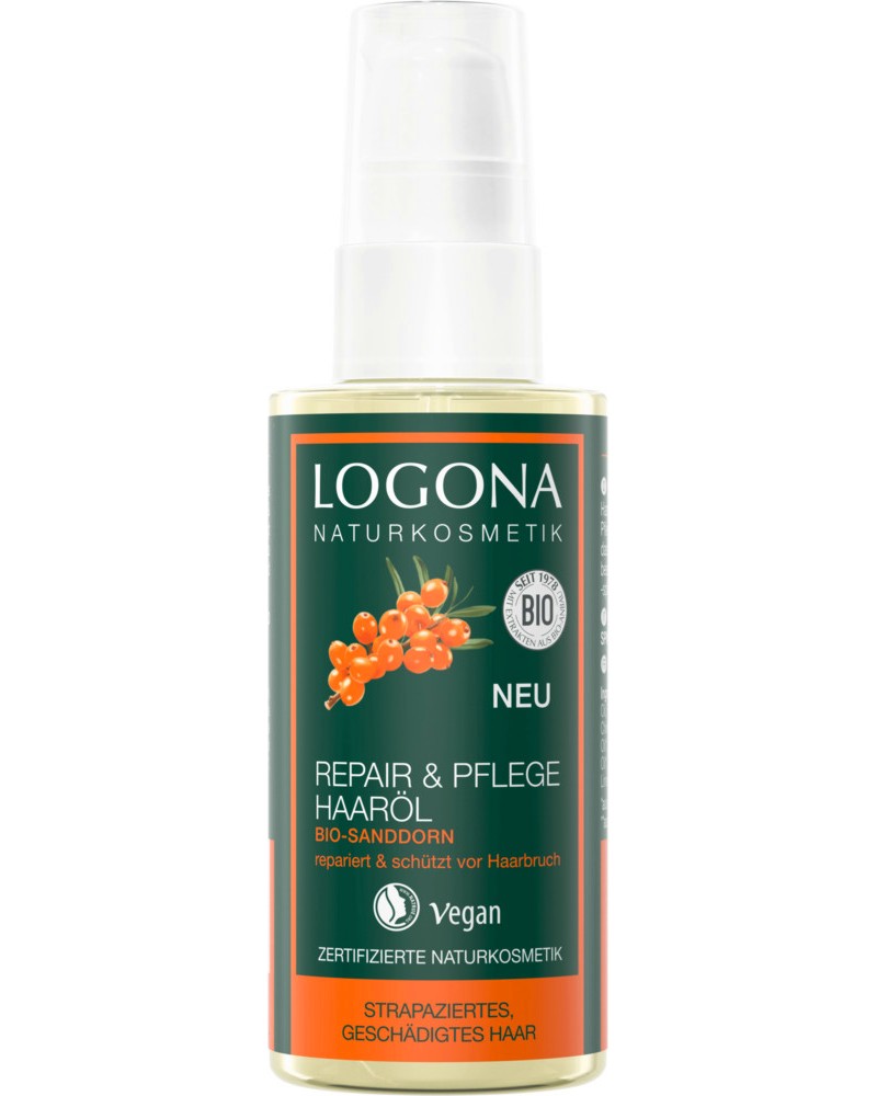 Logona Repair & Care Organic Sea Buckthorn Hair Oil -           Repair & Care - 