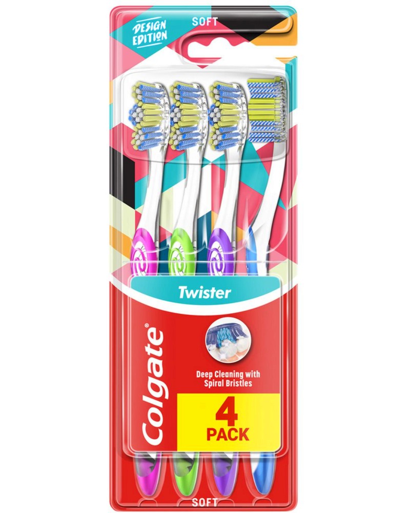 Colgate Twister Toothbrush Soft - 4     - 