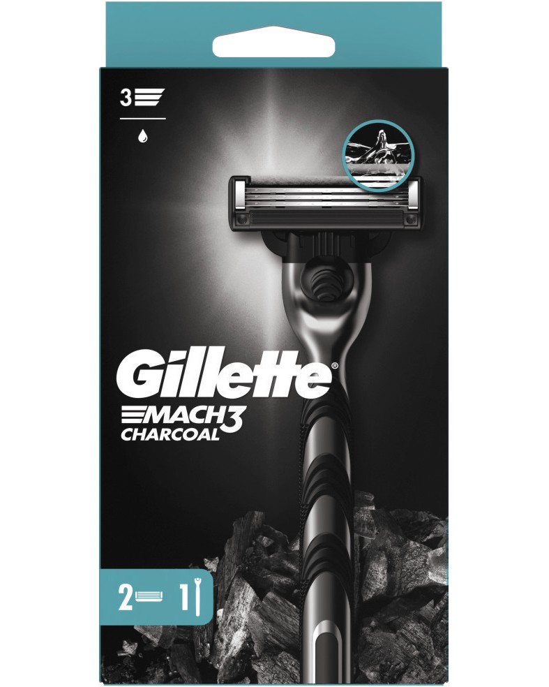 Gillette Mach 3 Charcoal -   2     Mach 3 - 