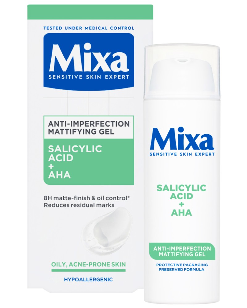 Mixa Salicylic Acid + AHA Anti-Imperfection Mattifying Gel -       - 