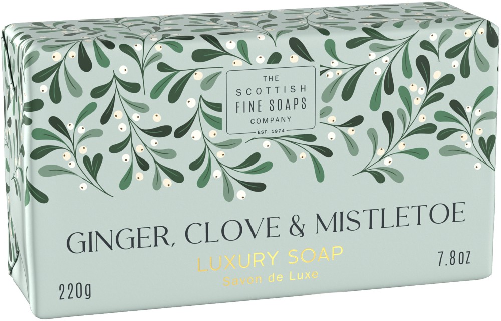 English Soap Company Ginger, Clove & Mistletoe Soap -       ,    - 