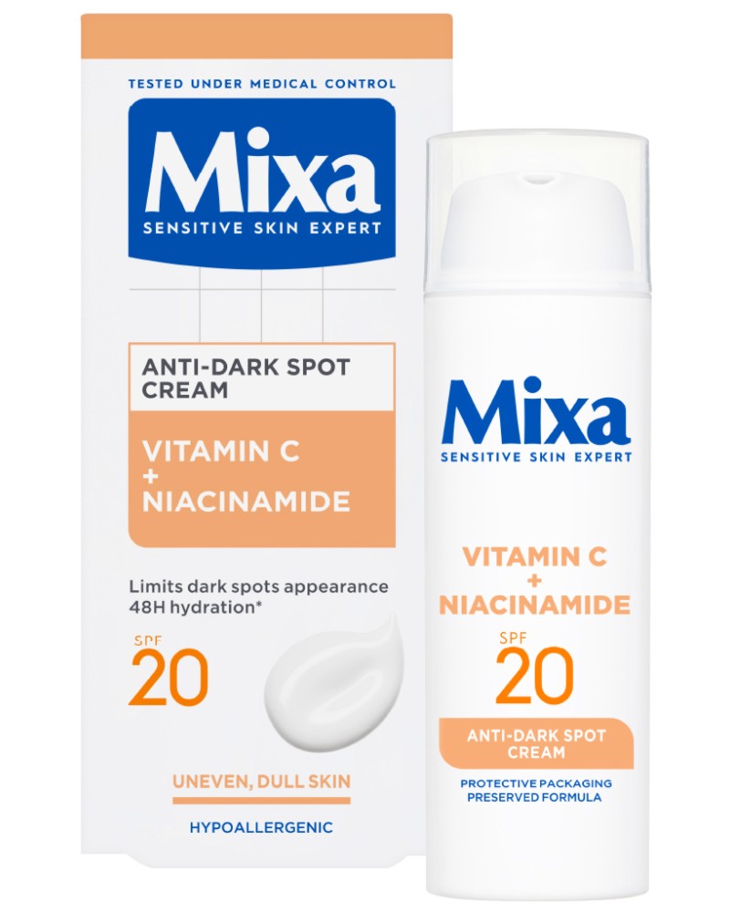 Mixa Vitamin C + Niacinamide Anti-Dark Spot Cream SPF 20 -       - 