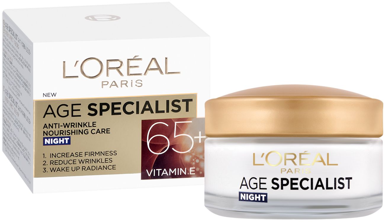 Нощен крем против бръчки - L'Oreal Paris Age Specialist 65+ - store.bg