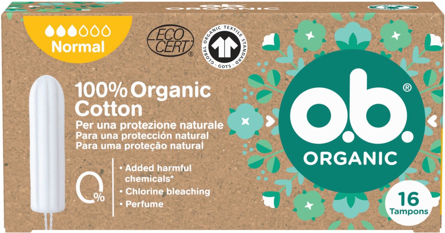 Дамски тампони O.b. 100% Organic Normal - Store.bg