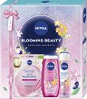 Подаръчен комплект Nivea Blooming Beauty - Душ гел, спрей дезодорант и подхранваща лист маска за лице - продукт