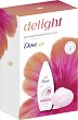 Подаръчен комплект Dove Delight - Душ гел, сапун и гъба за баня - продукт
