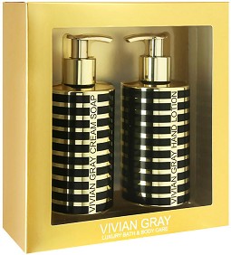 Vivian Gray Golden Stripes Cream Soap & Hand Lotion Set -       - 