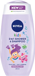 Nivea Kids 2 in 1 Shower & Shampoo -      2  1   Nivea Kids - 