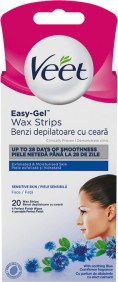 Veet Easy-Gel Wax Strips Sensitive Skin Face - 20         - 