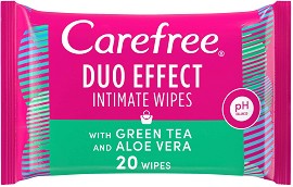 Carefree Duo Effect Daily Intimate Wipes -        , 20  -  