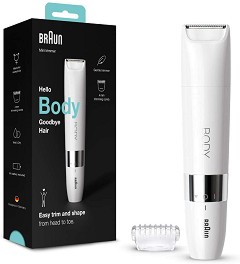 Braun Hello Body Good Bye Hair Mini Trimer BS1000 - Тример за цяло тяло за жени и мъже - продукт