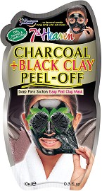 7th Heaven Charcoal & Black Clay Peel-Off Face Mask -         - 