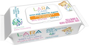 Lara Care Baby Wet Wipes - 60         -  