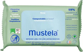 Mustela Cleansing Wipes - 60      -  