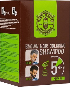 Men's Master Professional Brown Hair Coloring Shampoo -        - 