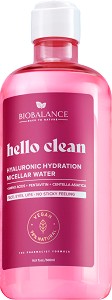 BioBalance Hello Clean Hyaluronic Hydration Micellar Water - Мицеларна вода с хиалурон за суха и чувствителна кожа от серията Hello Clean - продукт