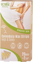 Victoria Beauty Leg & Body Calendula Wax Strips - 20          - 