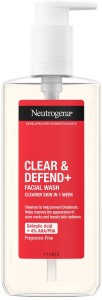 Neutrogena Clear & Defend+ Facial Wash -      AHA, BHA  PHA    Clear & Defend+ - 